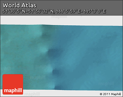 Satellite 3D Map of the Area around 51° 43' 18" N, 144° 34' 29" E