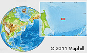 Physical Location Map of the area around 51° 43' 18" N, 147° 58' 29" E