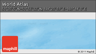 Physical Panoramic Map of the Area around 51° 43' 18" N, 148° 49' 29" E