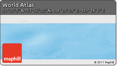 Physical Panoramic Map of the Area around 51° 43' 18" N, 148° 49' 29" E