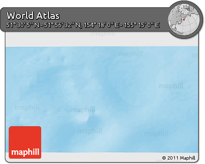 Physical 3D Map of the Area around 51° 43' 18" N, 154° 46' 30" E