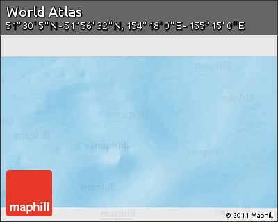 Physical 3D Map of the Area around 51° 43' 18" N, 154° 46' 30" E