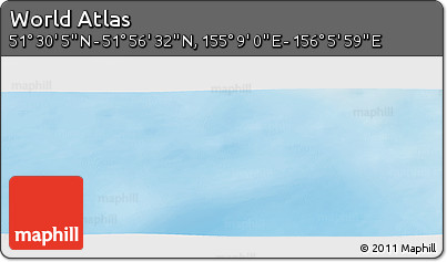 Physical Panoramic Map of the Area around 51° 43' 18" N, 155° 37' 30" E