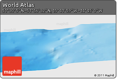 Physical Panoramic Map of the Area around 51° 43' 18" N, 15° 13' 29" W