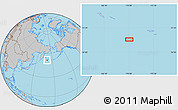 Gray Location Map of the area around 51° 43' 18" N, 170° 4' 29" E