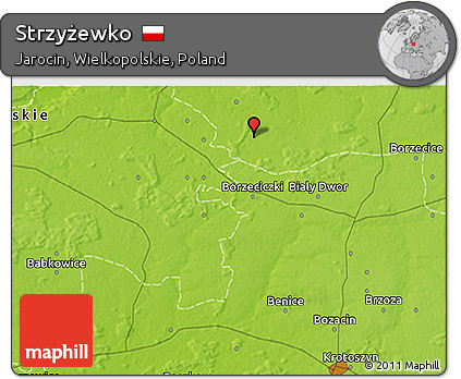 Physical 3D Map of Strzyżewko