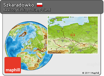 Physical Location Map of Szkaradówko