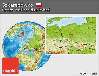 Physical Location Map of Szkaradówko