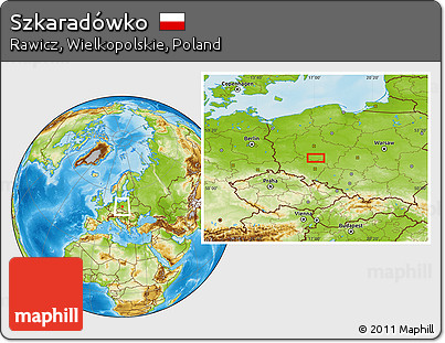Physical Location Map of Szkaradówko
