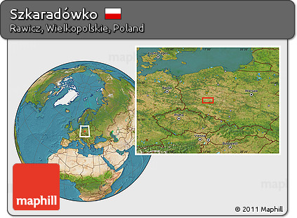 Satellite Location Map of Szkaradówko
