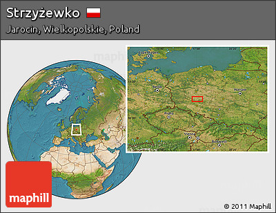 Satellite Location Map of Strzyżewko