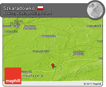 Physical Panoramic Map of Szkaradówko
