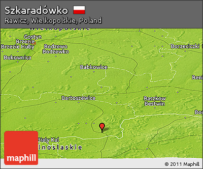 Physical Panoramic Map of Szkaradówko
