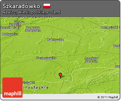 Physical Panoramic Map of Szkaradówko