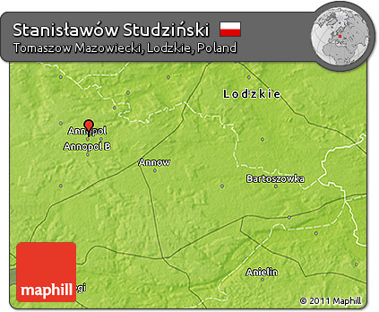 Physical 3D Map of Stanisławów Studziński