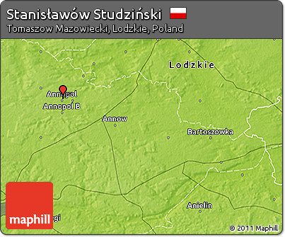 Physical 3D Map of Stanisławów Studziński