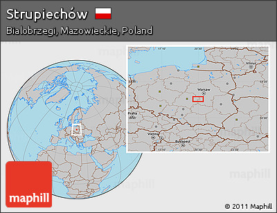 Gray Location Map of Strupiechów