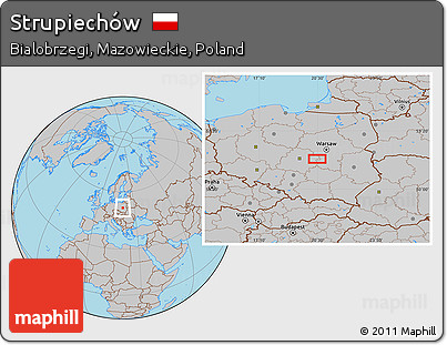 Gray Location Map of Strupiechów