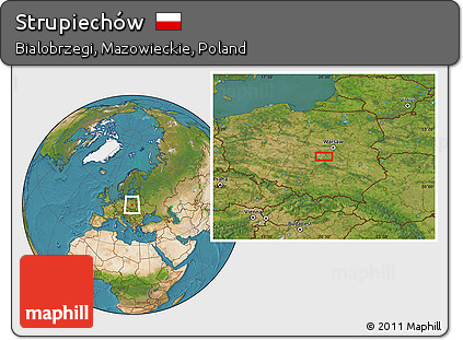 Satellite Location Map of Strupiechów