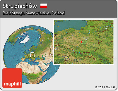 Satellite Location Map of Strupiechów