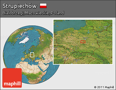 Satellite Location Map of Strupiechów