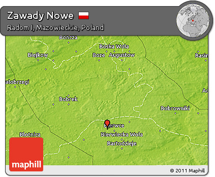 Physical 3D Map of Zawady Nowe