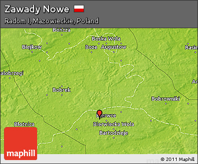 Physical 3D Map of Zawady Nowe