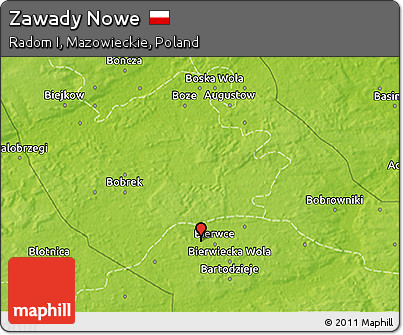 Physical 3D Map of Zawady Nowe
