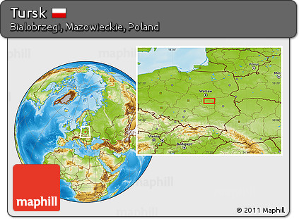 Physical Location Map of Tursk