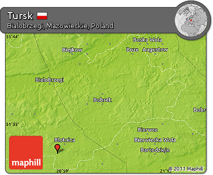 Physical Map of Tursk