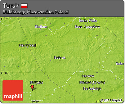 Physical Map of Tursk
