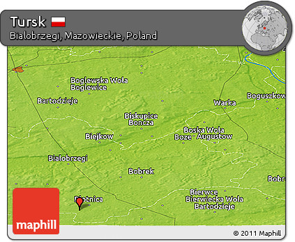 Physical Panoramic Map of Tursk