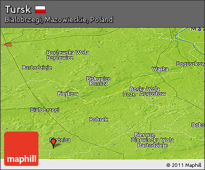 Physical Panoramic Map of Tursk