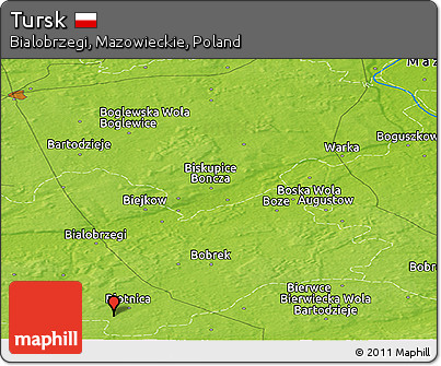 Physical Panoramic Map of Tursk