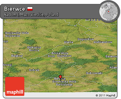 Satellite Panoramic Map of Bierwce