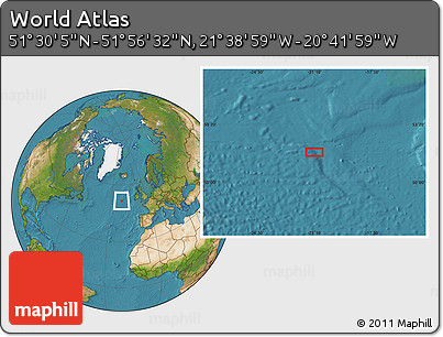 Satellite Location Map of the Area around 51° 43' 18" N, 21° 10' 29" W