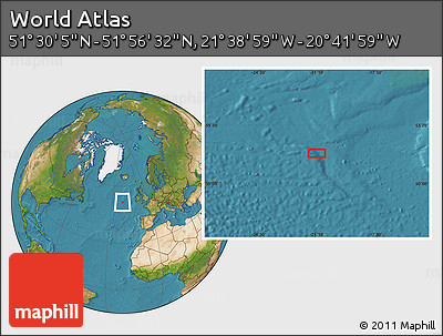 Satellite Location Map of the Area around 51° 43' 18" N, 21° 10' 29" W