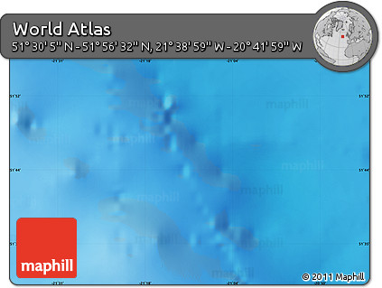 Physical Map of the Area around 51° 43' 18" N, 21° 10' 29" W