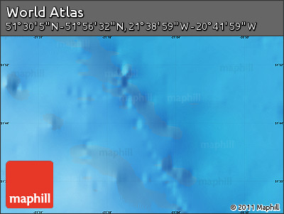 Physical Map of the Area around 51° 43' 18" N, 21° 10' 29" W