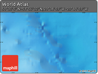 Physical Map of the Area around 51° 43' 18" N, 21° 10' 29" W