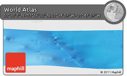 Shaded Relief Panoramic Map of the Area around 51° 43' 18" N, 21° 10' 29" W