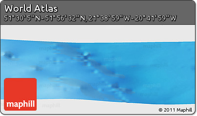 Shaded Relief Panoramic Map of the Area around 51° 43' 18" N, 21° 10' 29" W