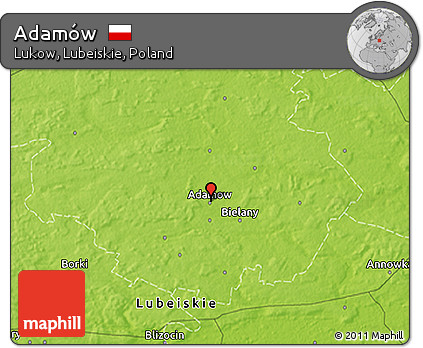 Physical 3D Map of Adamów