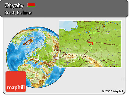 Physical Location Map of Otyaty