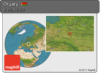 Satellite Location Map of Otyaty