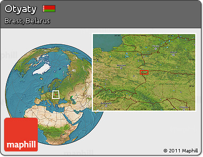 Satellite Location Map of Otyaty