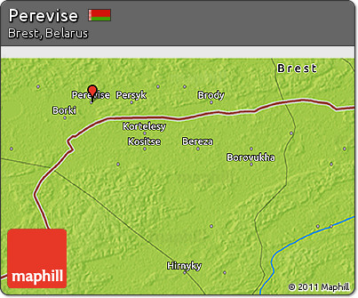 Physical 3D Map of Perevise