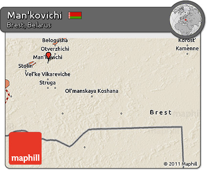 Shaded Relief 3D Map of Man'kovichi