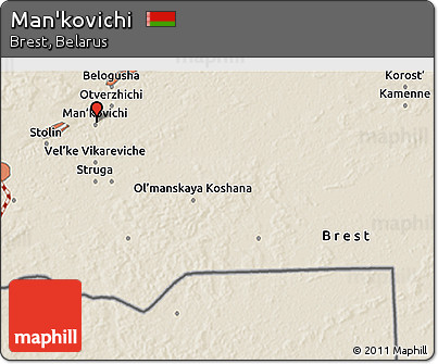 Shaded Relief 3D Map of Man'kovichi
