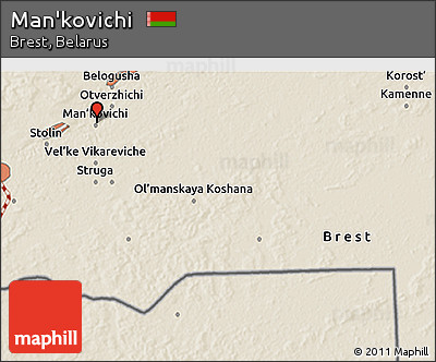 Shaded Relief 3D Map of Man'kovichi